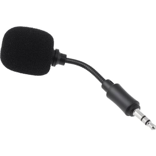 Black Mini 3.5mm Mic Flexible Microphone Game Capacitance 2.1 Microphone Boom Fit for Mobile Phone / PC / Laptop Notebook