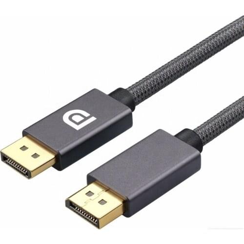 DP to DP Cable 8K@60Hz 4K@144Hz 6.6ft/2 Meters DisplayPort 1.4 Cable Braided for E-sports High Resolution Display Monitors