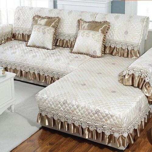 Four Seasons Jacquard Craft Luxury Atmosphere Sofa Cushion Lace Delicate and Elegant Non-slip Sofa Cover Living Room Cushion