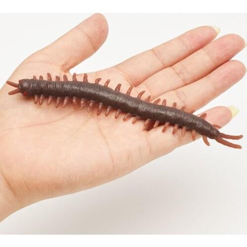 Hot Sale 5pcs/set 12cm Big Rubber Prank Toys Cockroaches centipede decorations joke Horror Fake worms Funny Gadgets kids toy