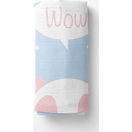 Realhomes Special Designed Digital Printed Cotton Newborn Baby Müslin Swaddle Blankets 75x75 Cm