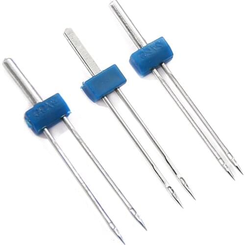 Hot Sell 3PCS Sewing Accessories Double Needle Size 2.0/90, 3.0/90, 4.0/90 Sewing Machine Needles Pins Needlework Tool