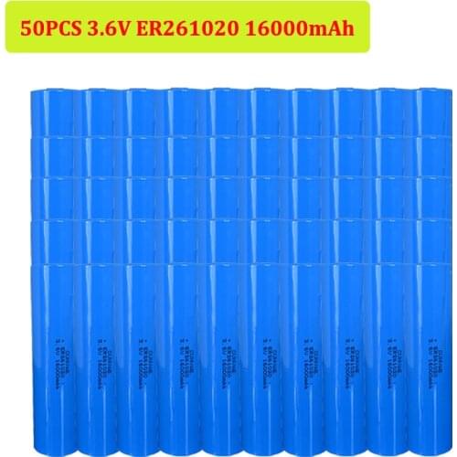 50Pcs ER261020 3.6V Lithium Battery 16000mAh 3.6 Volt Li-SOCl2 High Drain Battery 261020 ER261020 ER 261020