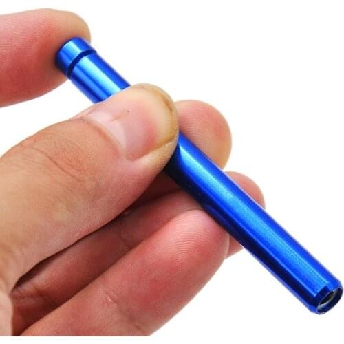 Metal Smoking Pipe Portable Self Cleaning One Hitter Spring Cigarette Holder 82MM Herb Tobacco Pipe Dugout Pipe