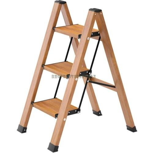 Household Multifunctional Folding Ladder Thickened Aluminum Alloy Herringbone Ladder Three Step Stairs Portable Small Bench Kitc