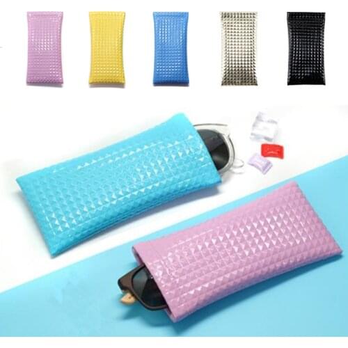 Fashionable Sunglasses Bag PU Leather Glass Case Pouch Mobile Phone Wallet Portable Storege Case Candy Color Nearsighted Glasses