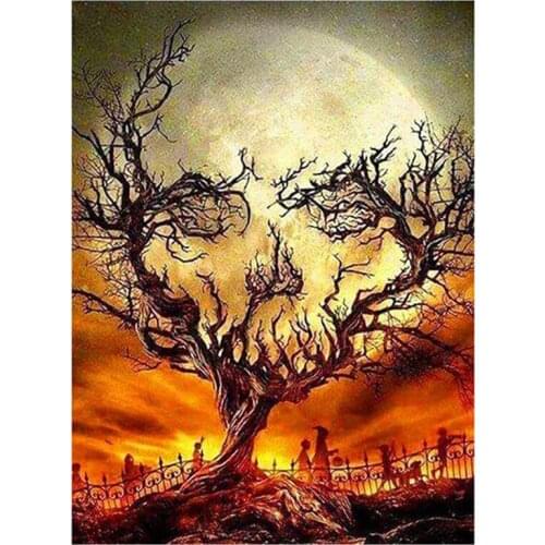 Mosaic Diamond Painting Abstract Tree Skull Diy Paint 5D Handmade Arts and Crafts Diy Kit Cross Stitch Embroidery Diamond XN1340