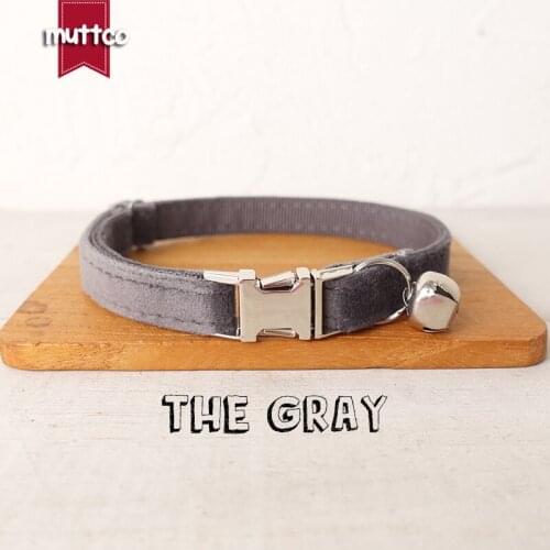 MUTTCO Retailing nice self-design personalized cat collars THE GRAY handmade collar 2 sizes UCC108