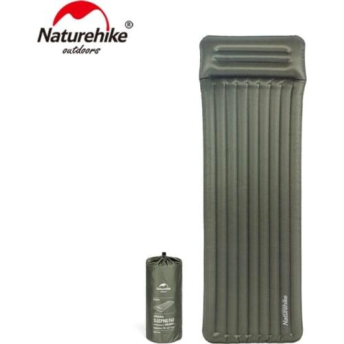 NatureHike Inflatable Sleeping Pad Nylon TPU Portable Camping Mat Lightweight Outdoor Air Mattress Travel Cushion Moisture-Proof