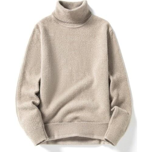 New Turtleneck Sweater Men Pullover Casual Solid Color Knitted Black Sweater Fashion Autumn Winter Men Clothing 2021 Sweater Man