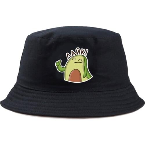 Avocado print Fisherman cap Panama Street Side Seaside Beach Tourism Bucket Hat Drivers Cap Simple Style