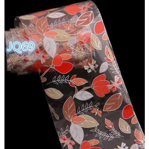 4*100cm/pc Nail Foil Colorful Flowers Leaves Cute Duck DIY Nail Transfer Sticker For Manicure Nail Art Decals Decorations