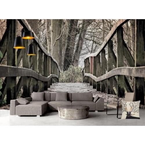 Custom room wall decor Little Bridge Forest wallpaper living room bedroom 3d Background wall wallpaper for walls 3 d