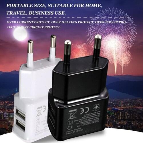 1A Portable Dual USB Power Adapter Mobile Phone Charger Electrical Socket Travel Smart Matching Charger Adapter For Smartphone