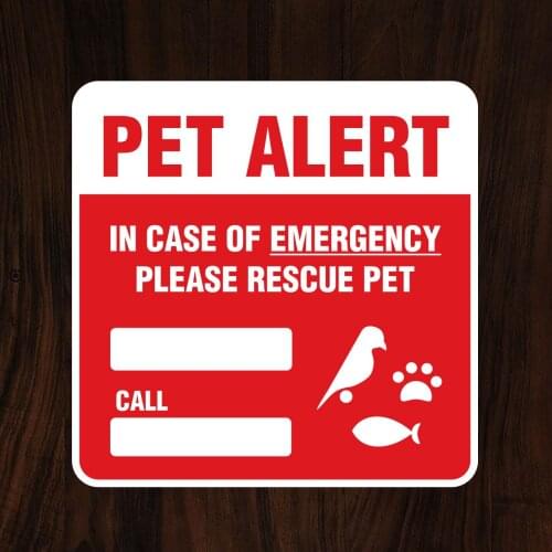 PET SAFETY STICKER - Cat, Bird, Rabbit, Ferret... Rescue Protection Vinyl Decal