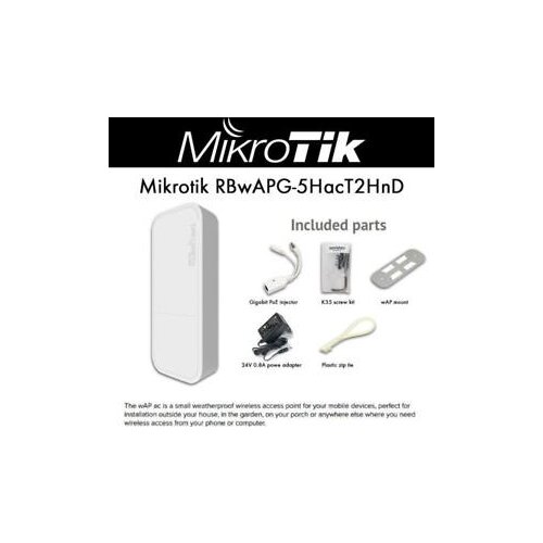 Mikrotik RBwAPG-5HacT2H wAP ac Outdoor Access Point, 2.4GHz 300 Mbit/s, 5GHz 1300 Mbit/s