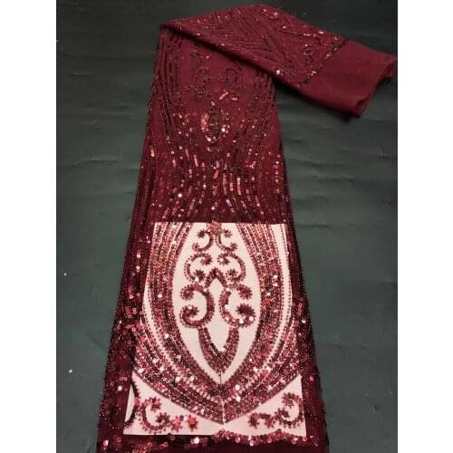 High Quality Lace Fabric Bead Tube Sequin Embroidery French Tulle Mesh DIY Party Dress Skirt Sewing Supplies 5 Yards Wholesale