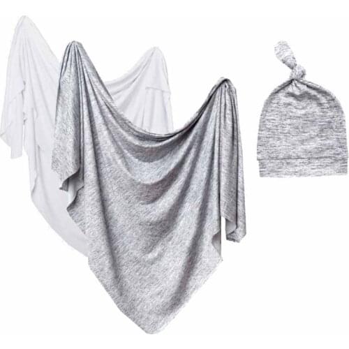 Soft Baby Photo Wraps With Hat 2pcs Sets Newborn Boys Girls Photography Swaddle Blanket Infant Picture Props Accessories