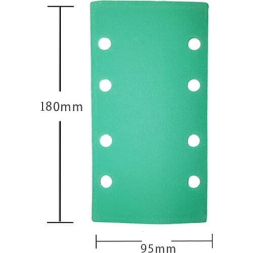 4+4 = 8 hole 50pcs 180x95mm Square flocking sandpaper self-adhesive sandpaper Porous back velvet disc Grit Suitable for Festool