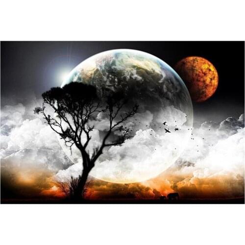 5D DIY Full Round/Square Diamond Painting"Starry Sky Landscape"Cross Stitch 3D Embroidery Rhinestone Mosaic Home Decor Art Y555