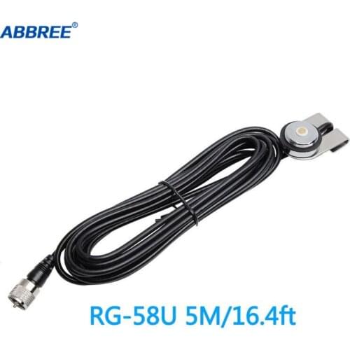 ABBREE N-2 NMO 5M/16.4ft Coaxial Extend Cable for QYT KT-8900D 7900D Baojie BJ-218 318 Mobile Car Radio Antenna Cable