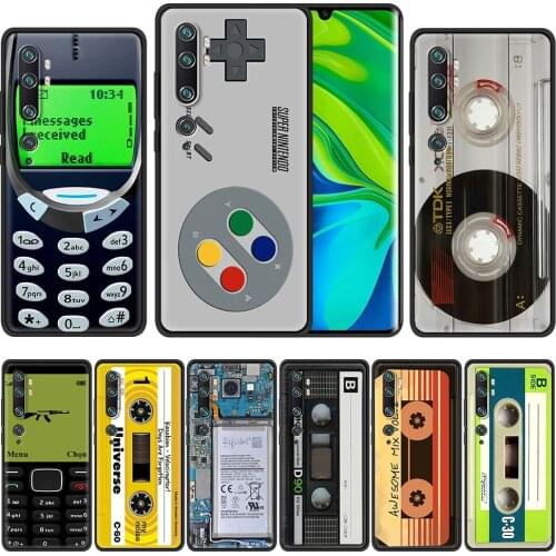 Black Case For Xiaomi Mi Poco X3 NFC M3 11 10T 9T Note 10 Pro 10s CC9 8 A2 Lite Fundas Phone Covers Retro Camera Games