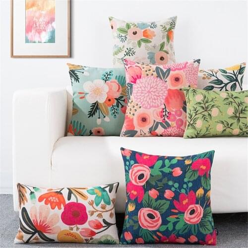 Decorative garden fabric Polyester pillow office lumbar pillow sofa cushion pillow case cover for living room decoration