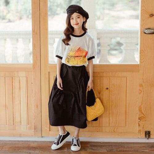 Kids Skirts Girls Bow Midi Skirt 2021 New Summer Teen Elastic Skirts Cotton Ruched Fashion Mommy and Daughter Clothes,#6217