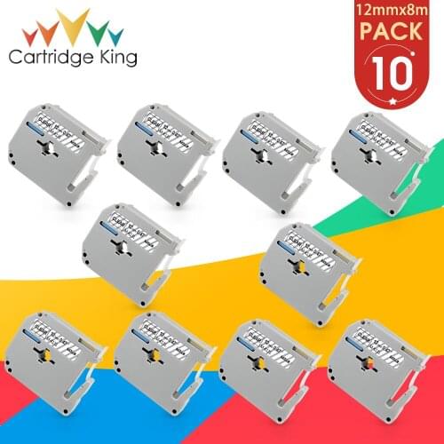 Cartridge King 10 Set MK131 MK-131 Label Tape Black on Clear 12mm*8m for Bother PT-M95 PT-65 PT-70 PT-80 PT-85 Labeling Printer