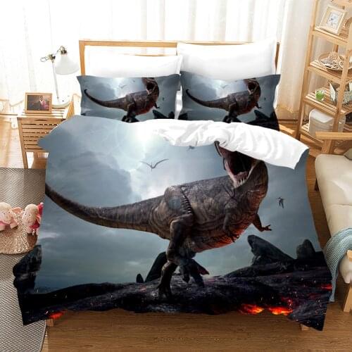 Dinosaur Bedding Set Kids Animal Fashion 3D Print Comforter Luxury Queen King Single Duvet Cover Set Home Textile Decor Modern