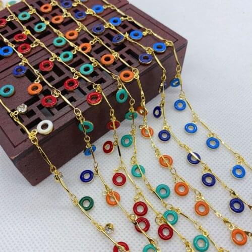 Hot Sale New Fashion Colorful Metal Necklace Bracelet Exquisite Creative Handmade Chain Donut Jewelry Making Wholesale 1 Meter