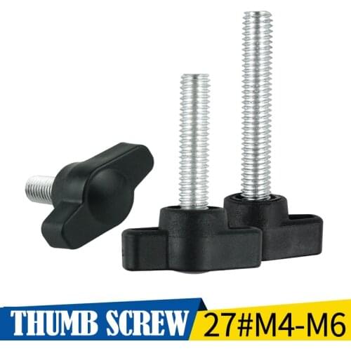 LUHUICHANG 5PCS M4 M5 M6 T type Nylon Plastic Head Handle Thumb Screw Bakelite Bolt Head diameter 27mm