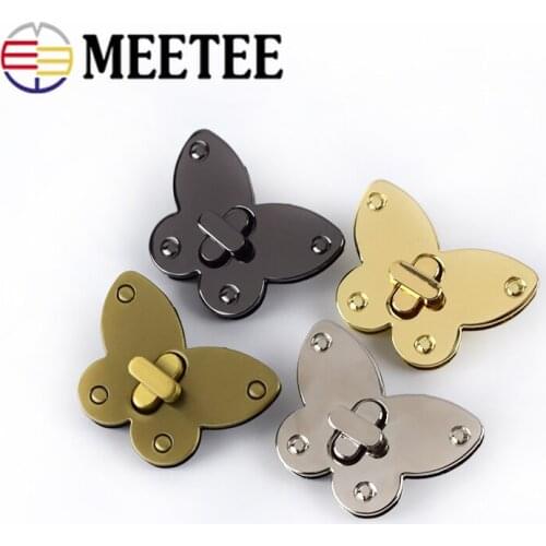 Meetee 40x50mm 2/4Pcs Metal Twist Turn Locks Women Fashion Handbag Clasp Closure DIY Replacement Purse Hardware Accessories E6-7