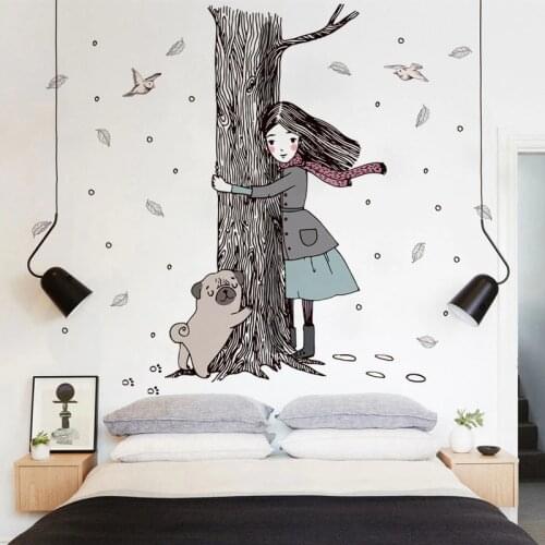 Warm Tree Wall Stickers Animal Vsco Girl Room Decor Aesthetic Teenager Kids Rooms Bedroom Headboard Decoration Wallpaper Poster
