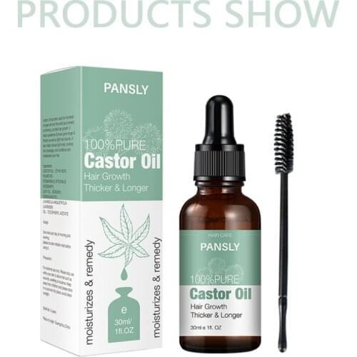 30ml Organic 100% Castor Oil For Eyelashes Eyebrows Hair Growth Serum Gentle Hair Nourishing Lotion TSLM2