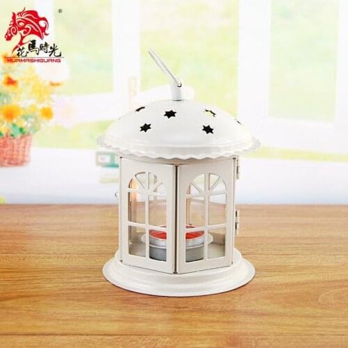 Luxury Glass Wedding Centerpieces Candlestick Nordic Metal Tea Light Stand Jar Candle Holder Romantic Dinner Bougeoir Home Decor