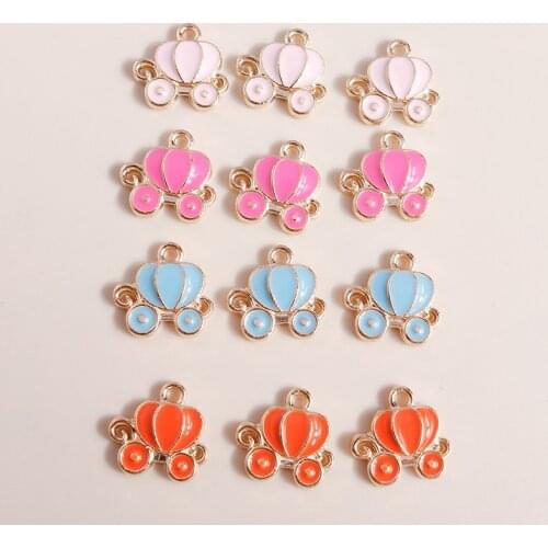10pcs 13*12mm Funny Pumpkin Car Charms for diy Jewelry Making Plant Charm Pendants for Necklaces Earrings Halloween Accessories