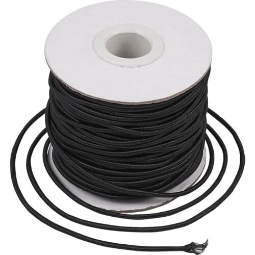 Pandahall 1mm 1.5mm 2mm Round Elastic Cord String Beading Thread Rope for Bracelet Jewelry Making Diy Accessories Black White