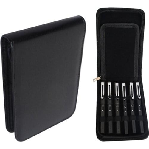 Pencil Bag Pen Storage Case Unisex Large Capacity Holder leather Zipper Pen Bags pencils bag