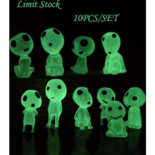 Action Resin Luminous Toys Miyazaki Hayao Anime Mononoke Hime Luminous Tree Spirit Model Luminous Toys Night Lights Glow Alien