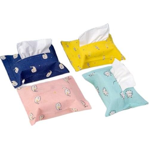 1PCS Fabric Tissue Box Cover Pumping Papers Bag Tissue Napkin Container For Kitchen Car Bathroom Toilet Home Decoration Supplies