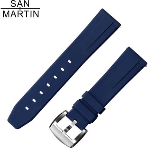 San Martin High Quality Rubber Strap with stainless steel Buckle watch strap San Martin watch Universal Replacement band