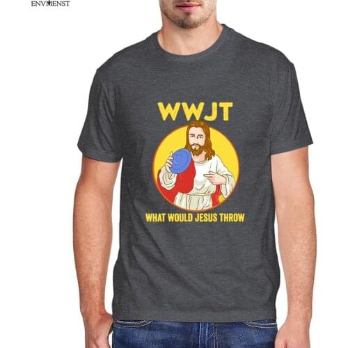 What Would Jesus Throw WWJT Funny Christian Gift Retro Mens Shirt Short Sleeve Funny Unisex cotton shirt 2021 Men Hip Hop Tee