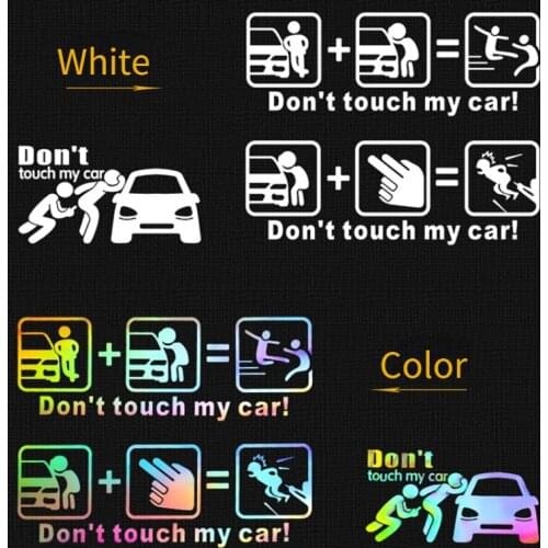 Funny Text Don't Touch My Car Car Sticker Don't Touch My Car Car Sticker Personality Colorful Reflective Car Decal Sticker