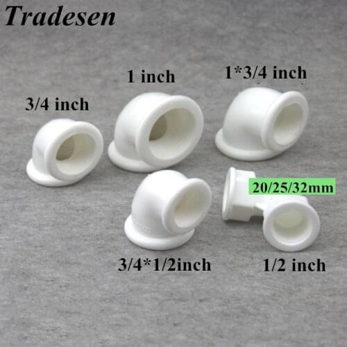 1pcs Female x Female Thread 1/2" 3/4" 1" 90 Deg Plastic Elbow Pipe Fitting Connector Coupler For Water Fuel PPR