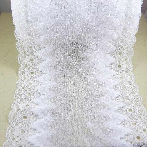 1 yard 17cm width white Elastic Stretch Lace trim sewing lace ribbon latest lace fabricmade Dolls Dyed Fabrics