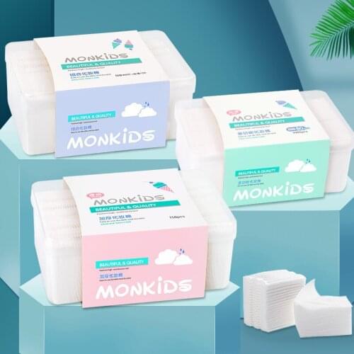 150 Pcs/Pack Makeup Cotton Pads Reusable Cosmetic Cotton Soft Breathable Cleaning Facial Makeup Remover Multi Layer Sponge