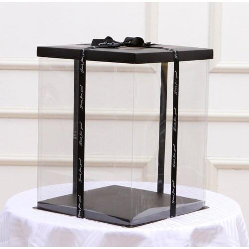 17x17x29CM Transparent Empty Gift Box for Artificial Teddy Bear Rose Flower Gifts Box Women Plush Bear Rabbit Gift Drop Shipping