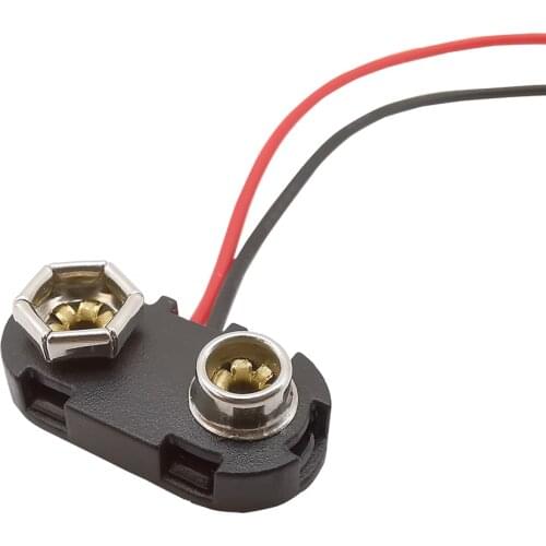 2/5/10Pcs Plastic Hard Shell T Type 9V Battery Snap Connector Battery Clips Buckle Lead Wire Holder Line Length 15CM