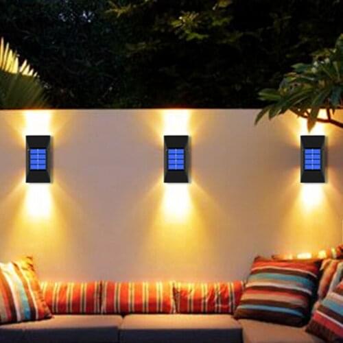 2PCS LED Solar Light Waterproof Lighting Solar Powered Lamps Wall Lamps LED Street Lighting for Outdoor Garden Decoration